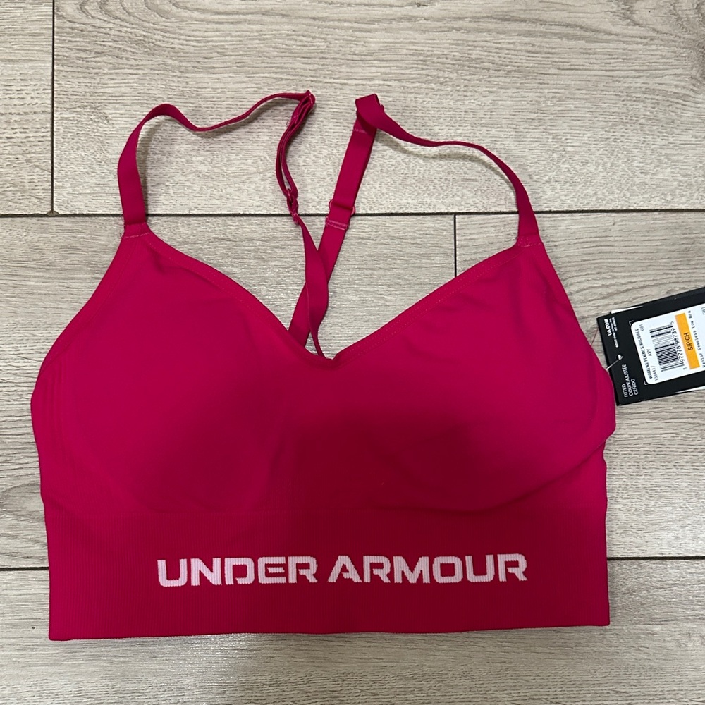 Under Armour- Women’s Fuchsia Sports Bra - Picture 1 of 3